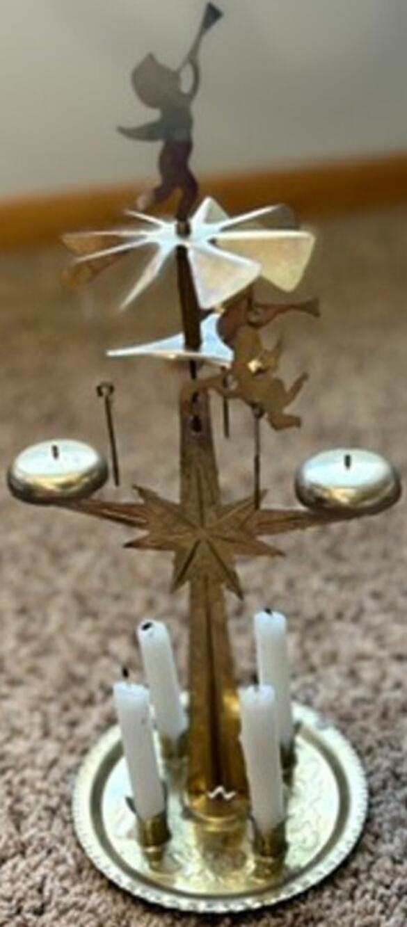 Vintage Swedish Angel Chimes Item No 350 Made in Sweden Boxed Red White